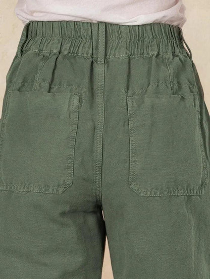 Linen Simple Button Fly Trousers