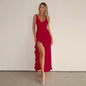 Aure Paris Slit Maxi Ruffled Dress