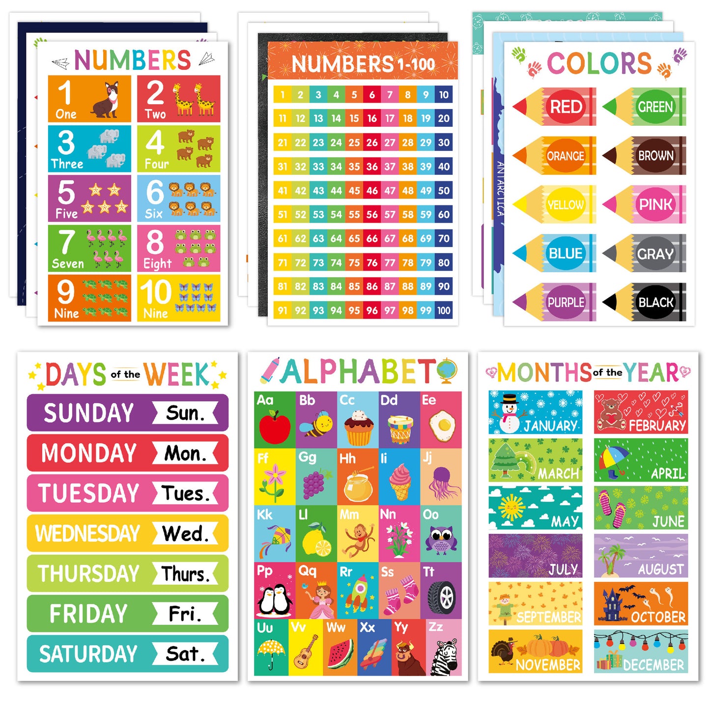 🔥50% OFF | PRESCHOOL LEARNING POSTER SET 📚