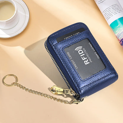 Cross-Border Small Card Bag Document Bag Rfid Anti-Theft Bank Card Bus Card Document Bag Car Key Zipper Bag