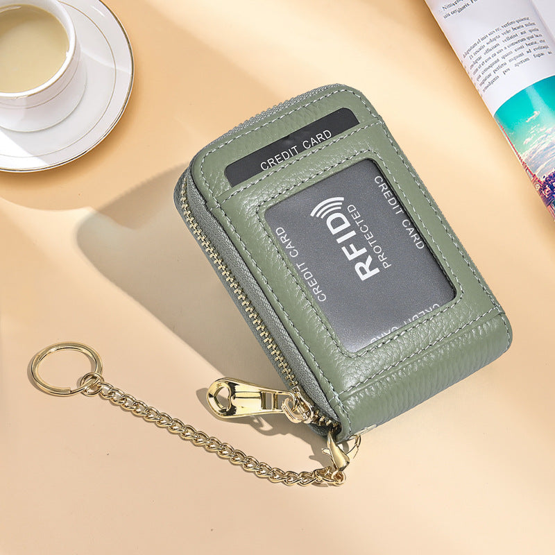 Cross-Border Small Card Bag Document Bag Rfid Anti-Theft Bank Card Bus Card Document Bag Car Key Zipper Bag