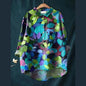 Women'S Tops V-Neck Printed Exquisite Linen Shirt