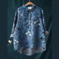 Women'S Tops V-Neck Printed Exquisite Linen Shirt