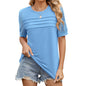 Women's Short Sleeve Pleated Front Scooped Neck Tops