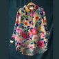 Women'S Tops V-Neck Printed Exquisite Linen Shirt