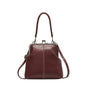 Women's Kiss Lock Crossbody Bag with Top Handle