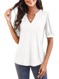 Hot Sale-2025 Fall Puff Sleeve Loose Dressy Blouses