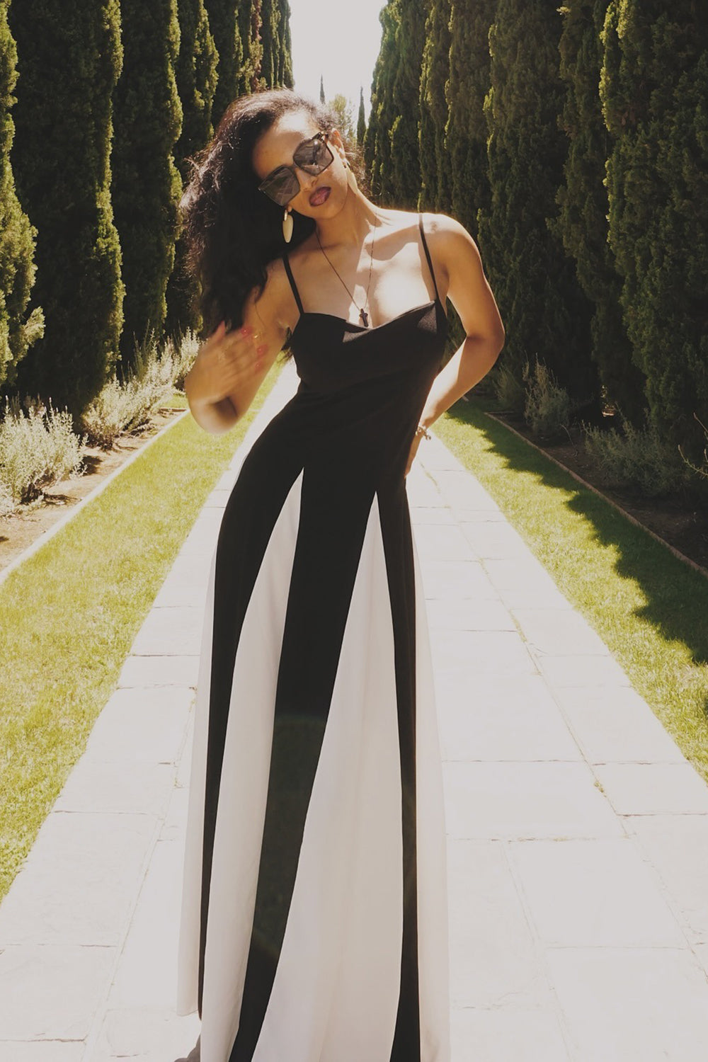 Timeless Elegance Panelled Tulle A-Line Slip Maxi Dress