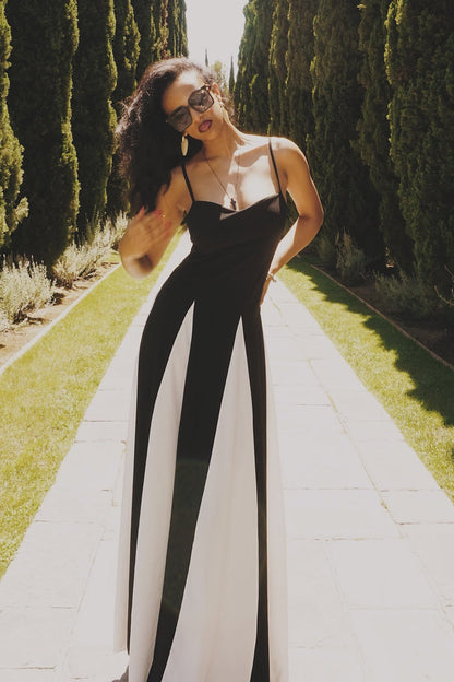 Timeless Elegance Panelled Tulle A-Line Slip Maxi Dress