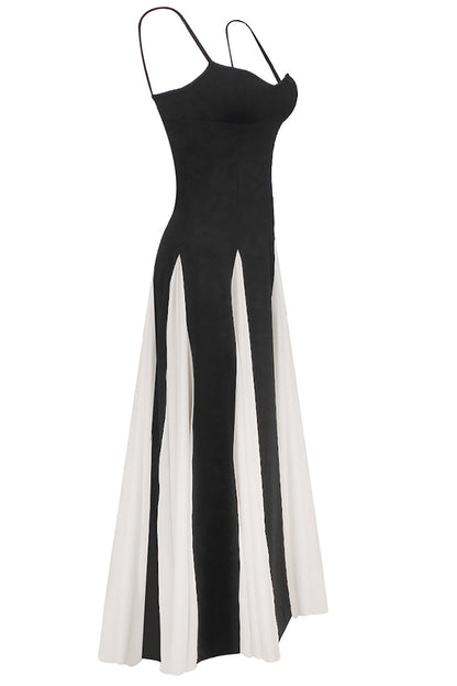 Timeless Elegance Panelled Tulle A-Line Slip Maxi Dress