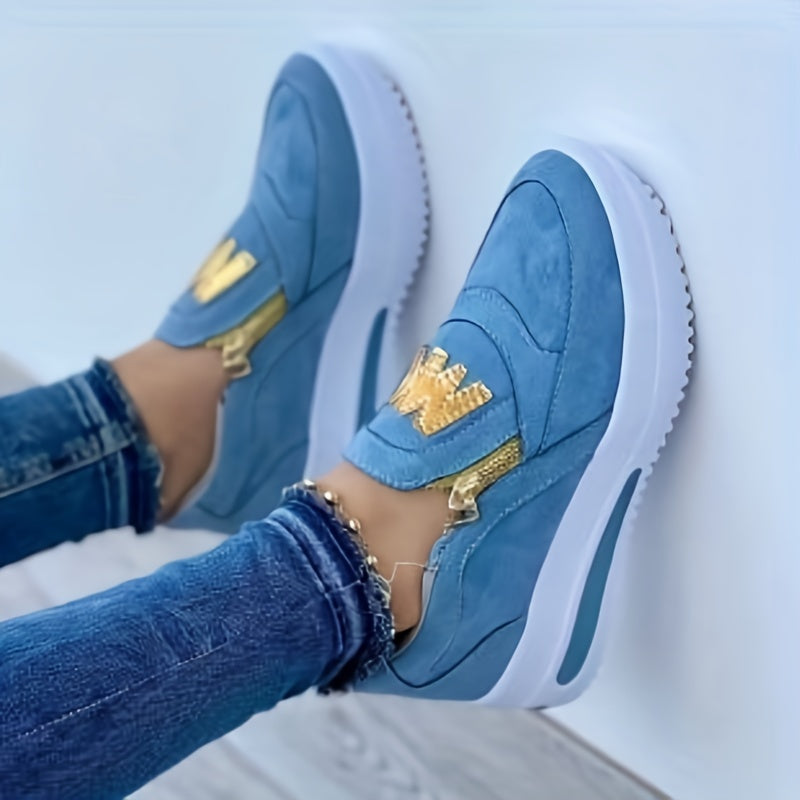 Women's casual platform slip-on sneakers