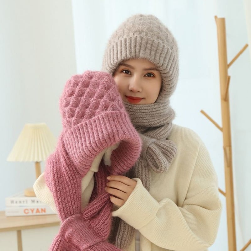 Winter Versatile integrated ear protection windproof cap scarf