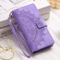 Luxury Leather Embossed Card Slots Zipper Wallet Case for Sumsung