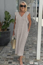 Women Cotton And Linen Casual Summer Beach Dress