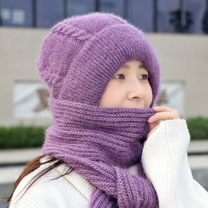 Winter Versatile integrated ear protection windproof cap scarf