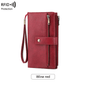Women's long wallet, stylish clutch, elegant solid color RFID blocking leather wallet