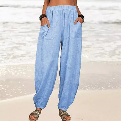 ✨Last Day 49% OFF✨Women's Solid Color Loose Cotton And Linen Casual Pants Buy 2 Get Free Shipping Today