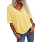✨Last Day 49% OFF✨Women's Solid Color V-Neck T-shirt Quick Ship Buy 2 Get Free Shipping Today
