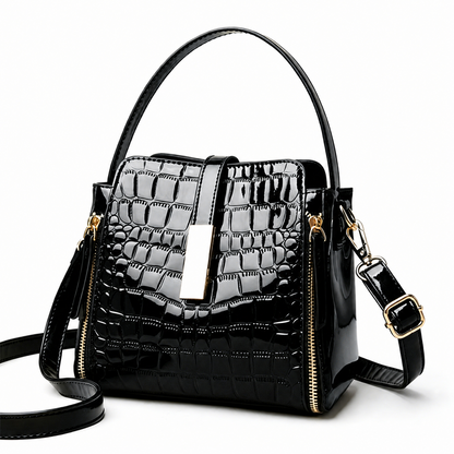 Limited-time 50% off🔥Shiny crocodile-print handbag with gold hardware