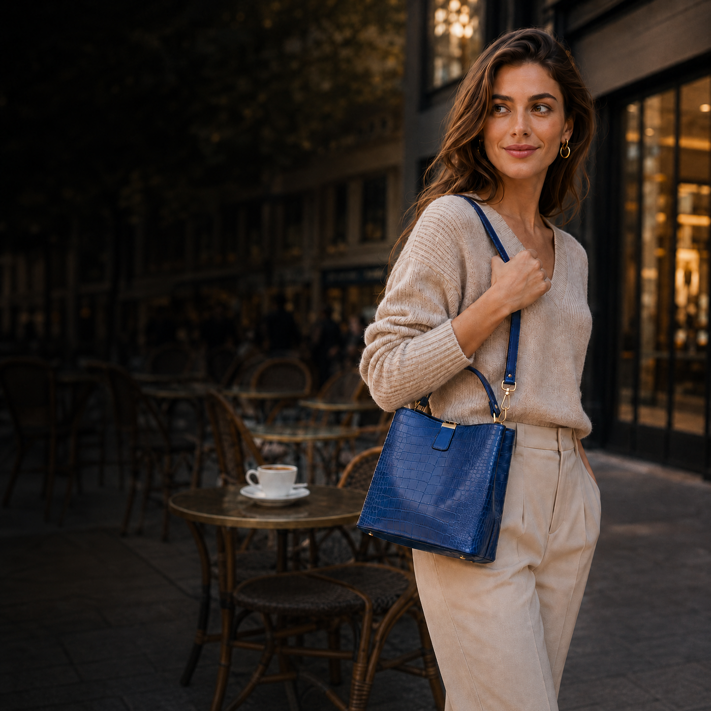 Limited-time 50% off🔥Shiny crocodile-print handbag with gold hardware
