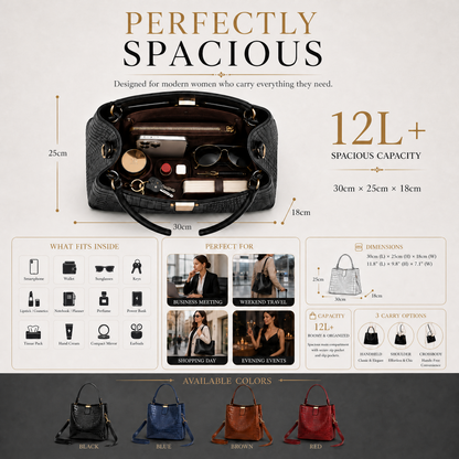Limited-time 50% off🔥Shiny crocodile-print handbag with gold hardware