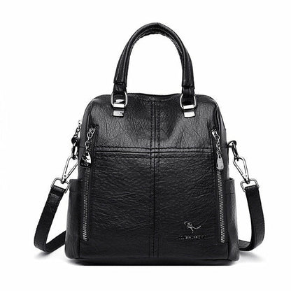 High Quality PU Leather Backpack Women Shoulder Bags Multifunction Travel Backpack