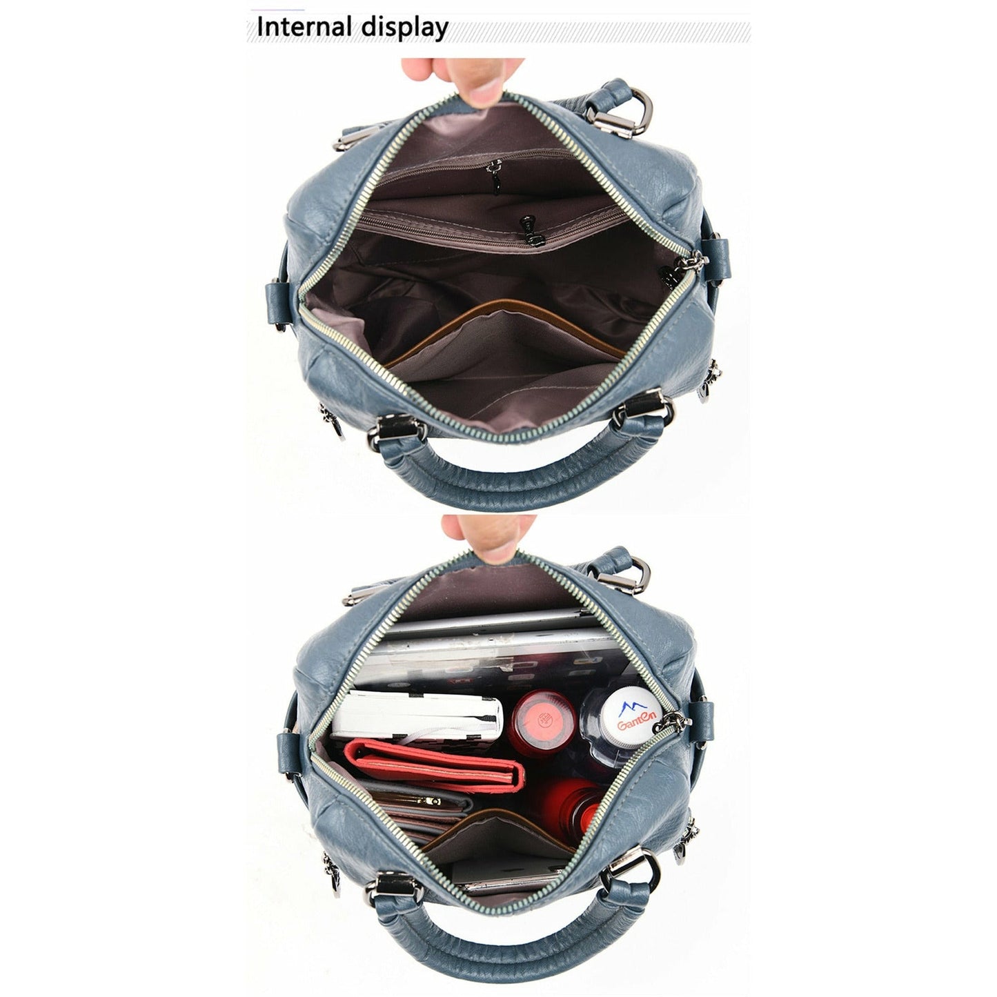 High Quality PU Leather Backpack Women Shoulder Bags Multifunction Travel Backpack