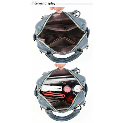 High Quality PU Leather Backpack Women Shoulder Bags Multifunction Travel Backpack