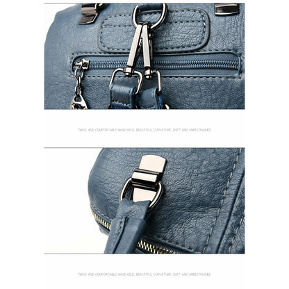 High Quality PU Leather Backpack Women Shoulder Bags Multifunction Travel Backpack