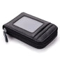 Unisex RFID Blocking Leather Wallet with Zipper & ID Card Holder
