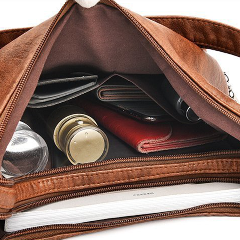 Women's Convertible Multi-Pocket Shoulder Bag - 3 Ways to Wear