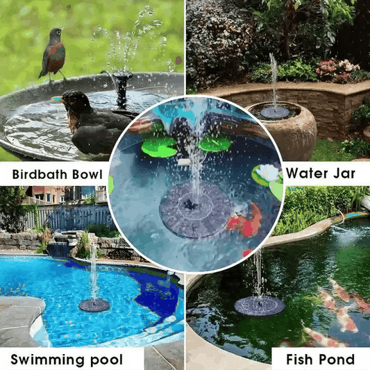 🔥56% OFF | Solar Bird Bath Fountain Pump with 4 Nozzles for Garden & Pond