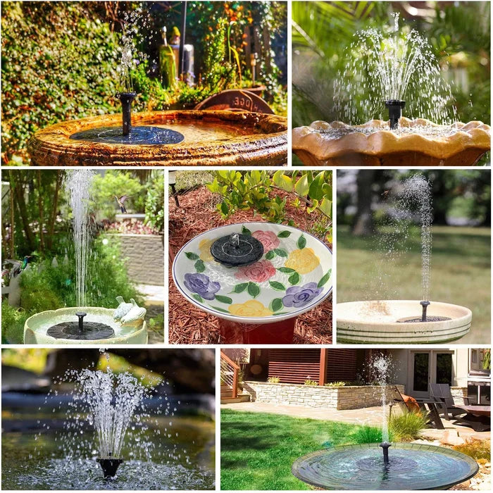 🔥56% OFF | Solar Bird Bath Fountain Pump with 4 Nozzles for Garden & Pond