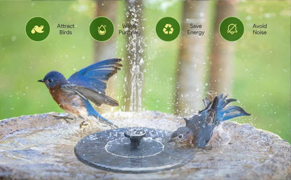 🔥56% OFF | Solar Bird Bath Fountain Pump with 4 Nozzles for Garden & Pond
