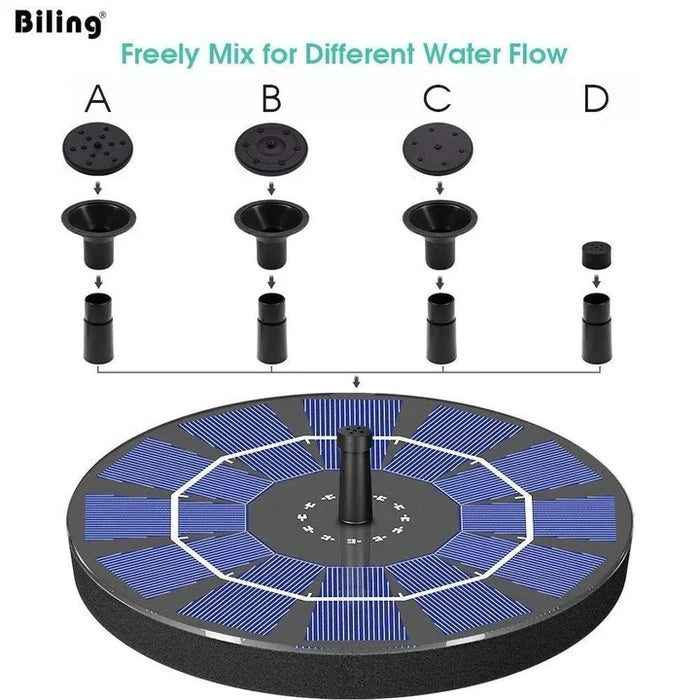 🔥56% OFF | Solar Bird Bath Fountain Pump with 4 Nozzles for Garden & Pond