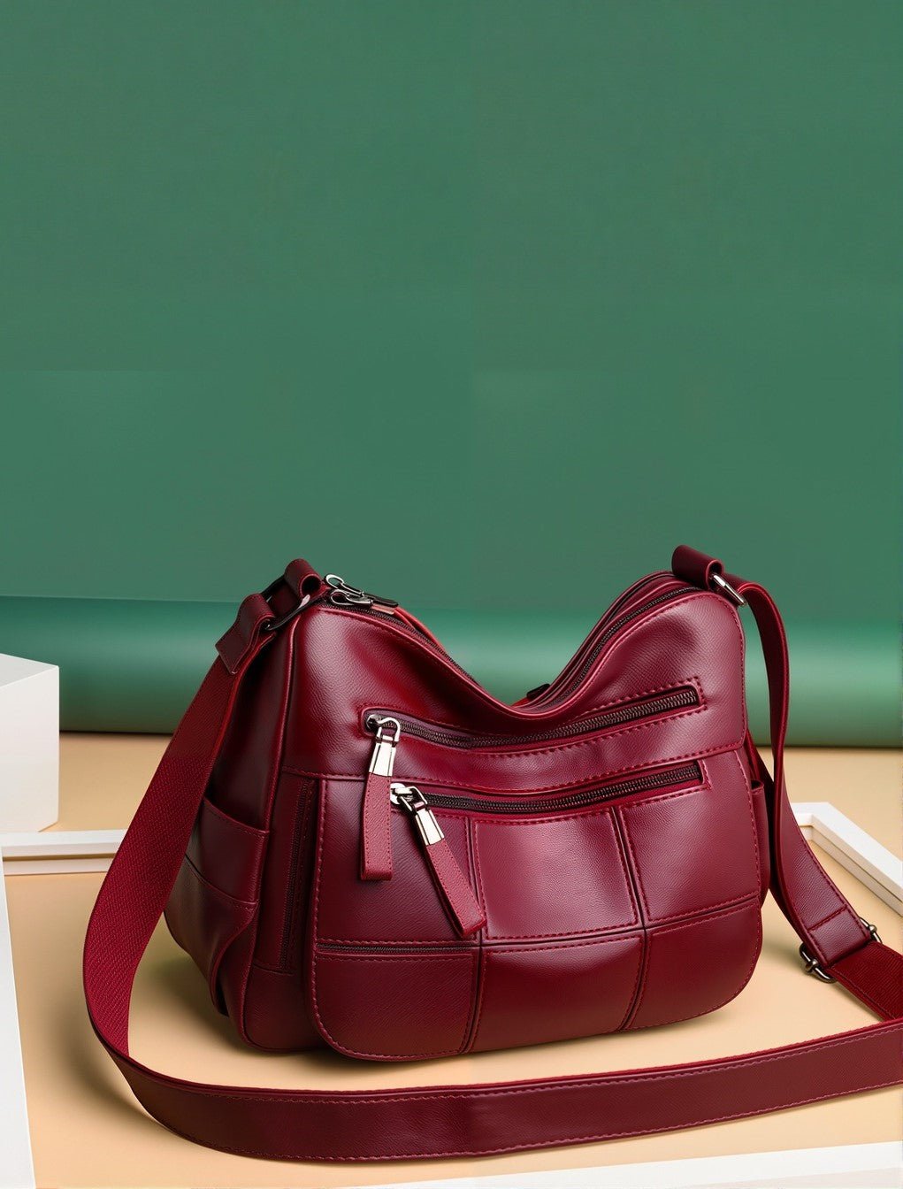 Soft Leather Multi-Compartment Tote