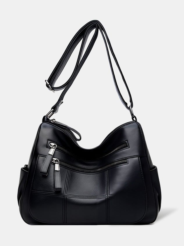 Soft Leather Multi-Compartment Tote