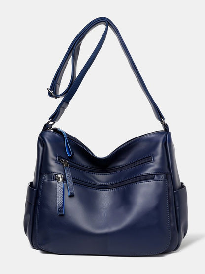 Soft Leather Multi-Compartment Tote