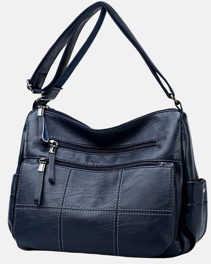 Soft Leather Multi-Compartment Tote