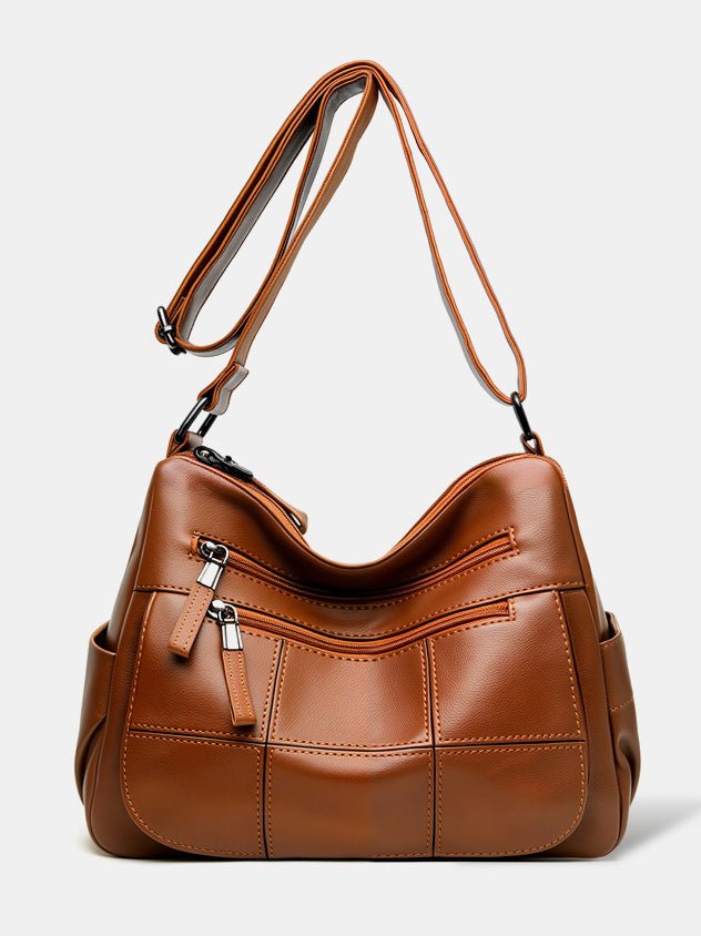 Soft Leather Multi-Compartment Tote