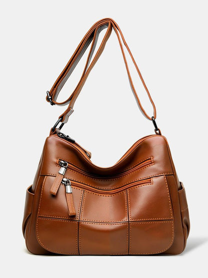 Soft Leather Multi-Compartment Tote