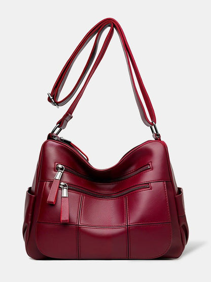 Soft Leather Multi-Compartment Tote