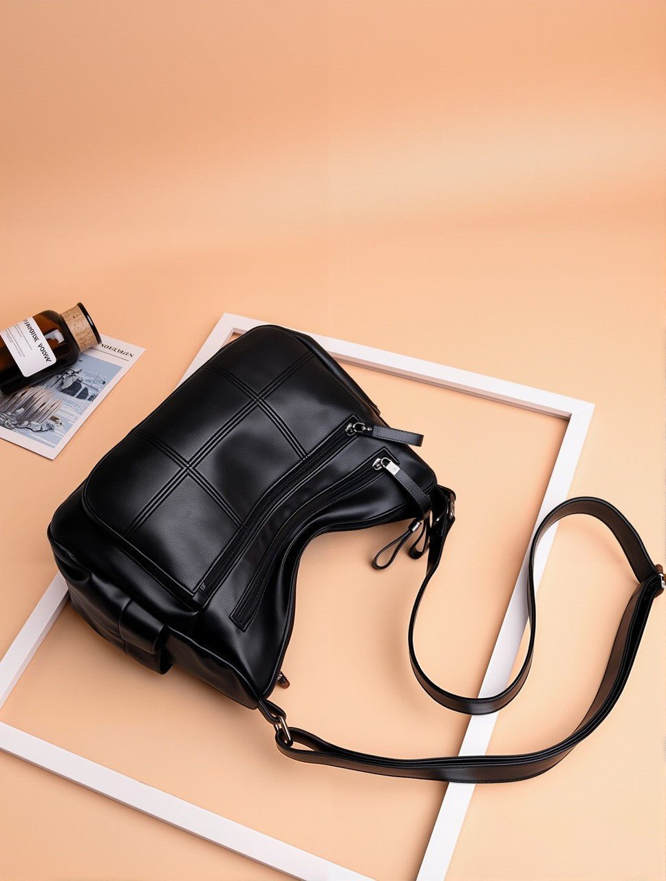 Soft Leather Multi-Compartment Tote