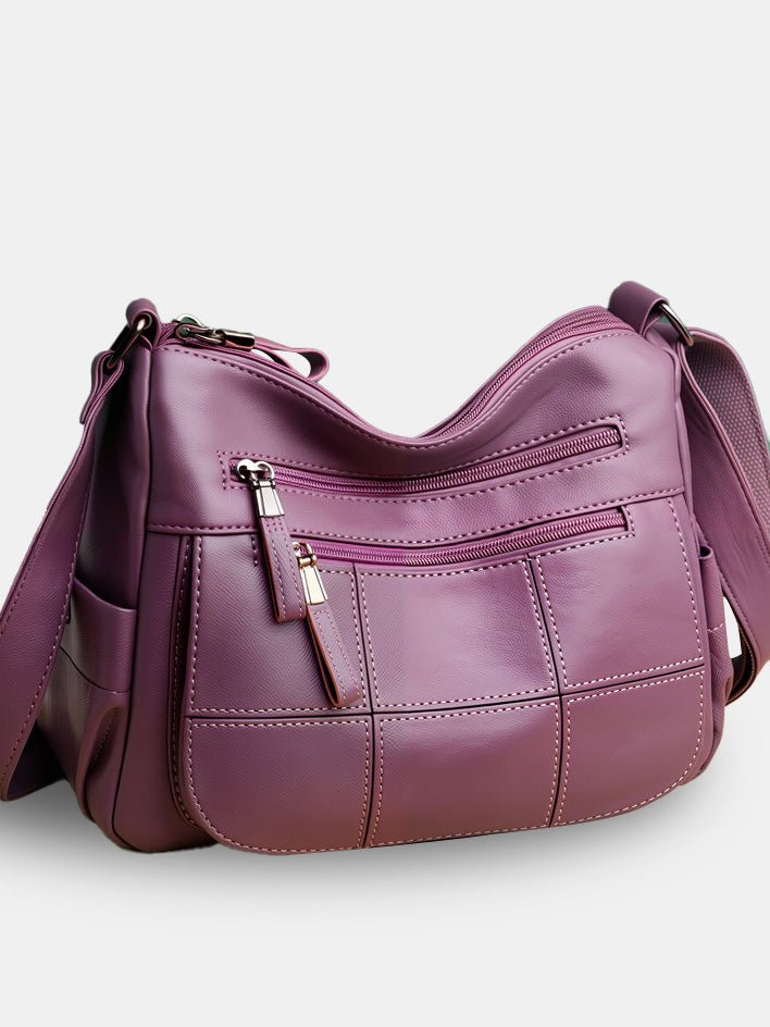 Soft Leather Multi-Compartment Tote